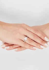 1/2 ct. t.w. Lab Created Diamond Cluster Engagement Ring in 10K White Gold