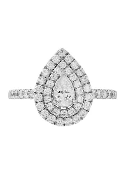 1.25 ct. t.w. Lab Created Diamond Pear Ring in 14K White Gold