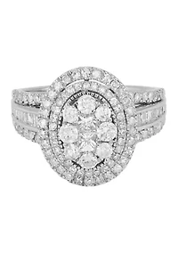 1 1/2 ct. t.w. Diamond Cluster Ring in 14K White Gold