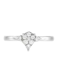 1/4 ct. t.w. Lab Created Diamond Pear Ring in 10K White Gold