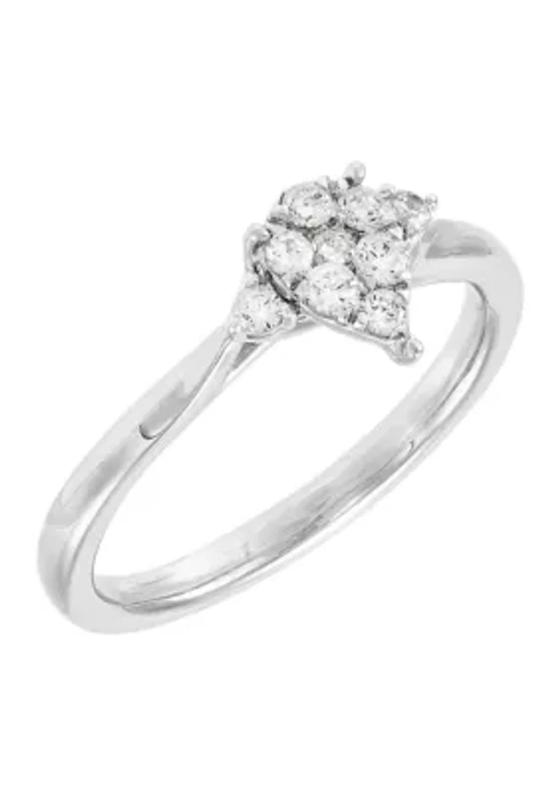 1/4 ct. t.w. Lab Created Diamond Pear Ring in 10K White Gold