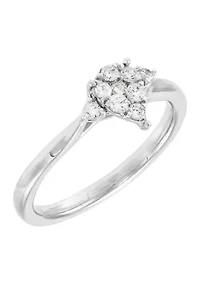 1/4 ct. t.w. Lab Created Diamond Pear Ring in 10K White Gold