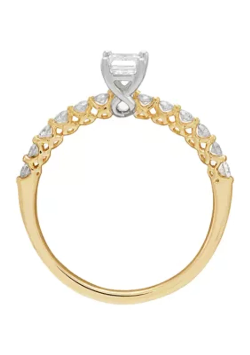 3/4 ct. t.w. Diamond Ring in 14K Yellow and White Gold