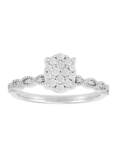 Diamond Ring in Sterling Silver