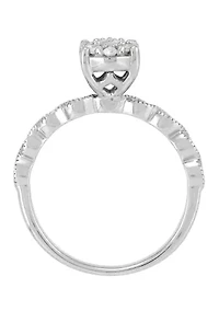 Diamond Ring in Sterling Silver