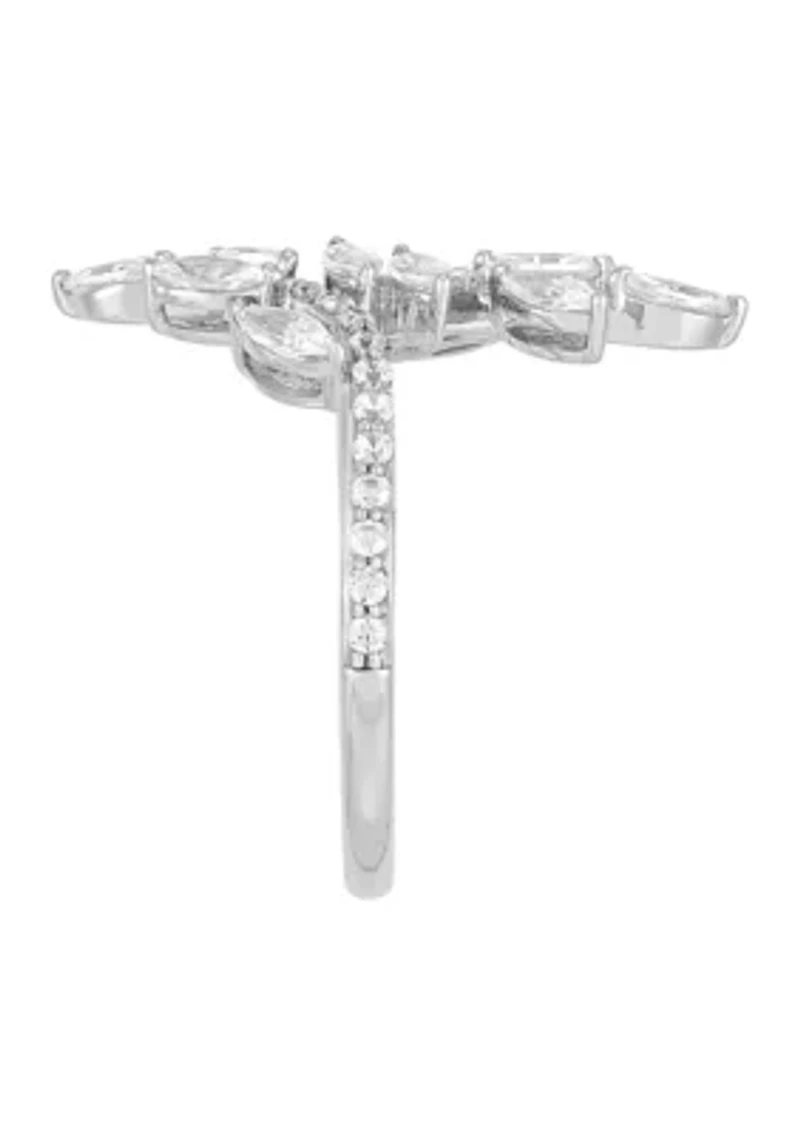 1.25 ct. t.w. Leaf Bypass Lab Diamond Ring in 10K White Gold