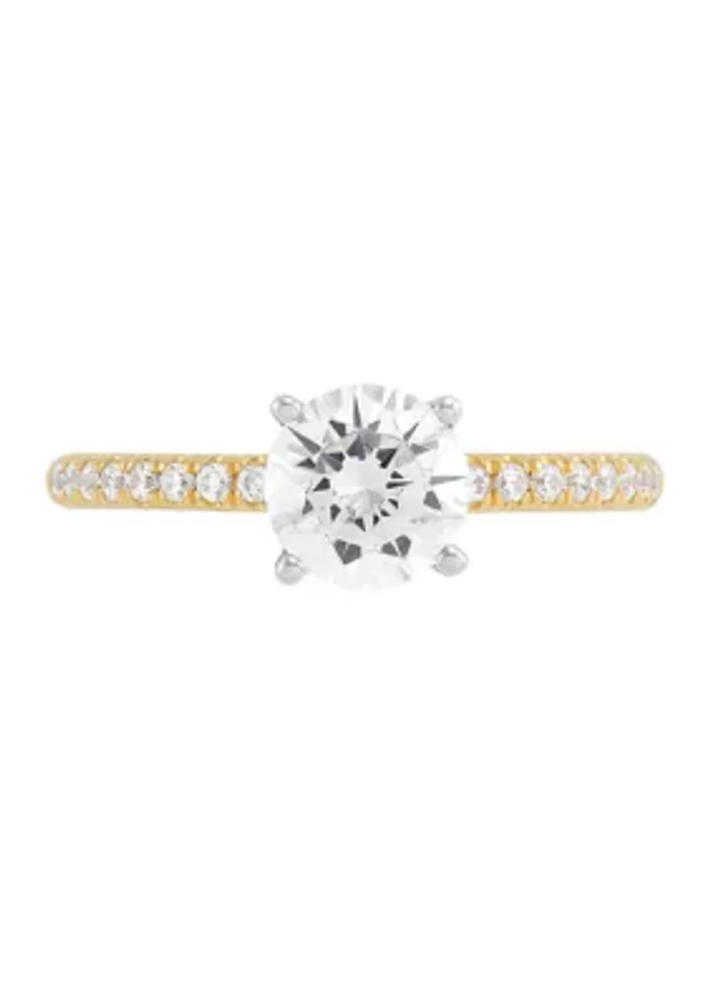Lab Created 1.5 ct. t.w. Lab Diamond Ring in 14K Yellow and White Gold