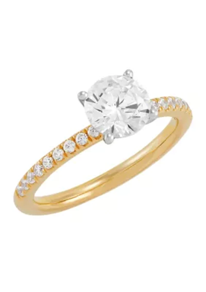 Lab Created 1.5 ct. t.w. Lab Diamond Ring in 14K Yellow and White Gold