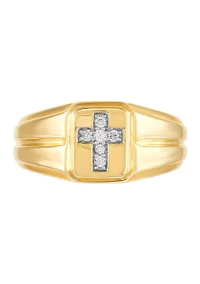 Men's 1/10 ct. t.w. Lab Created Diamond  Ring in 10K Yellow Gold