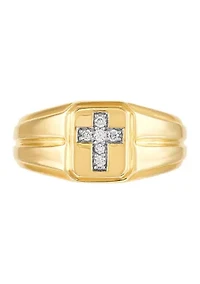 Men's 1/10 ct. t.w. Lab Created Diamond  Ring in 10K Yellow Gold