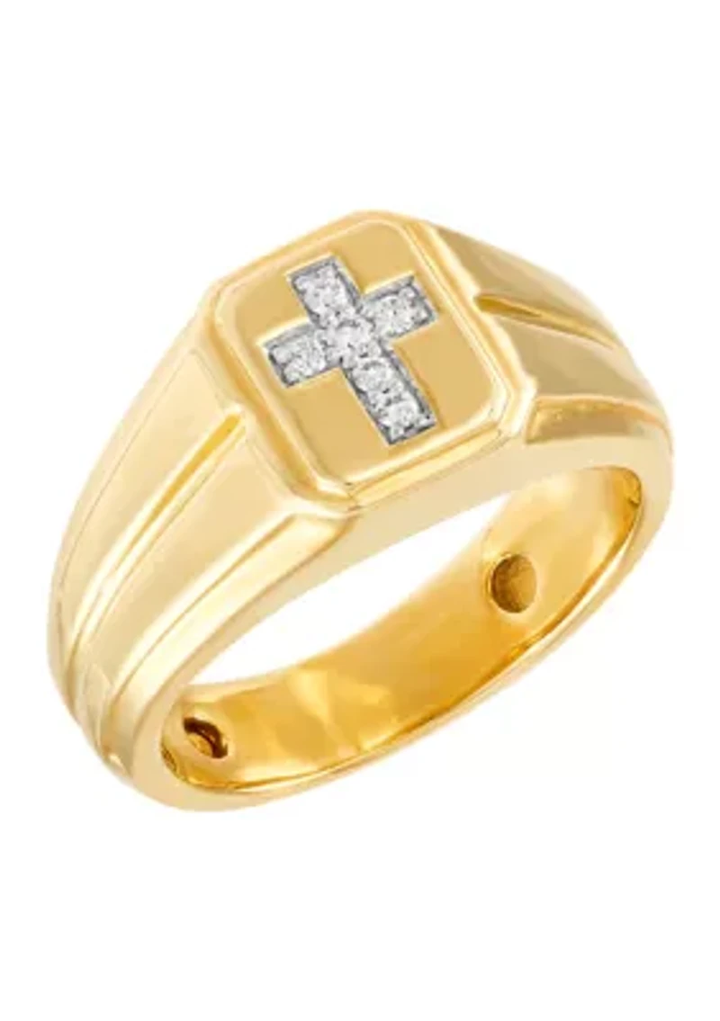 Men's 1/10 ct. t.w. Lab Created Diamond  Ring in 10K Yellow Gold
