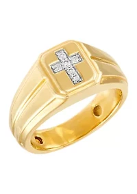 Men's 1/10 ct. t.w. Lab Created Diamond  Ring in 10K Yellow Gold