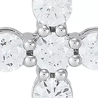 1/2 ct. t.w. Lab Grown Diamond Cross Pendant Necklace with 18" Perfectina Chain in 10K White Gold
