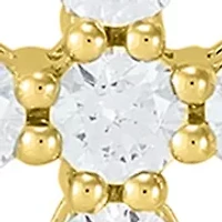 1/2 ct. t.w. Lab Grown Diamond Cross Pendant with 18" Singapore Chain Necklace in 10K Yellow Gold