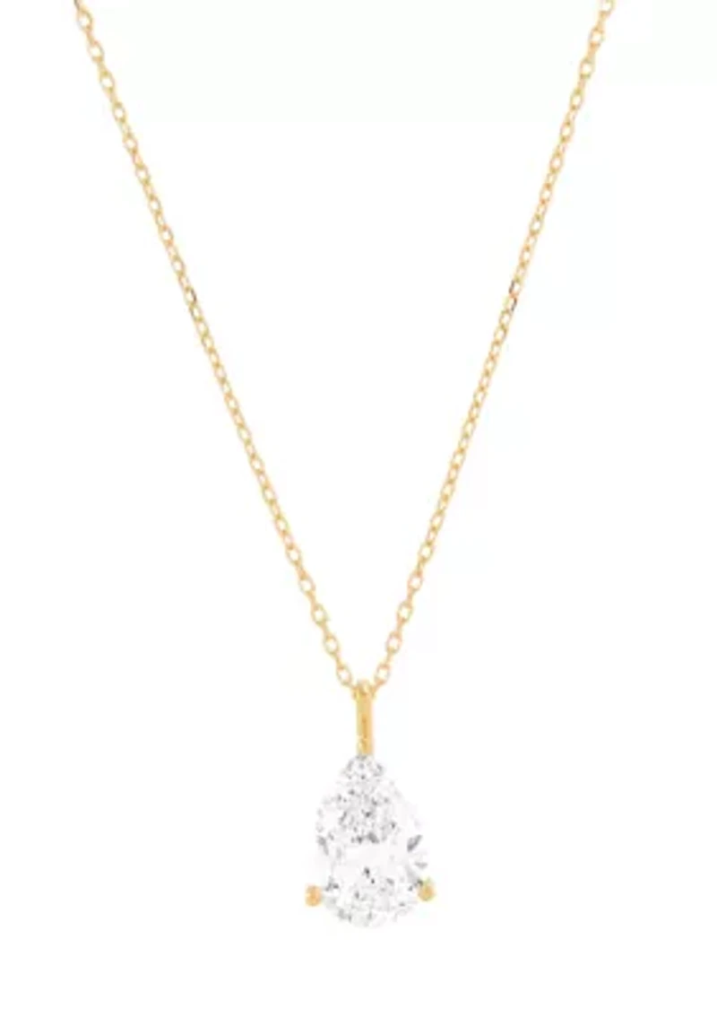 2 ct. t.w. Lab Grown Diamond Pendant Necklace with 18" Cable Chain in 14K Yellow Gold