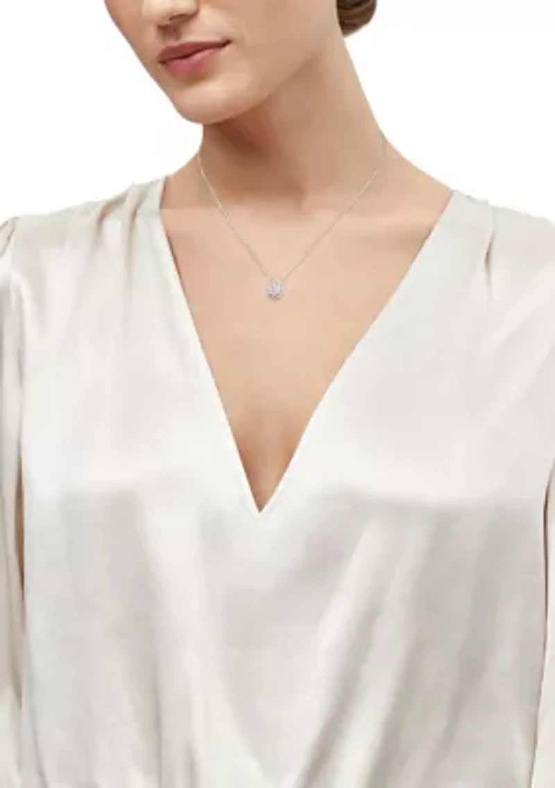 3/4 ct. t.w. Lab Grown Diamond Pendant with 18" Box Chain in 10K White Gold