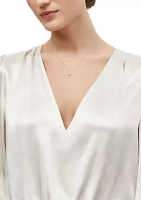 3/4 ct. t.w. Lab Grown Diamond Pendant with 18" Box Chain in 10K White Gold