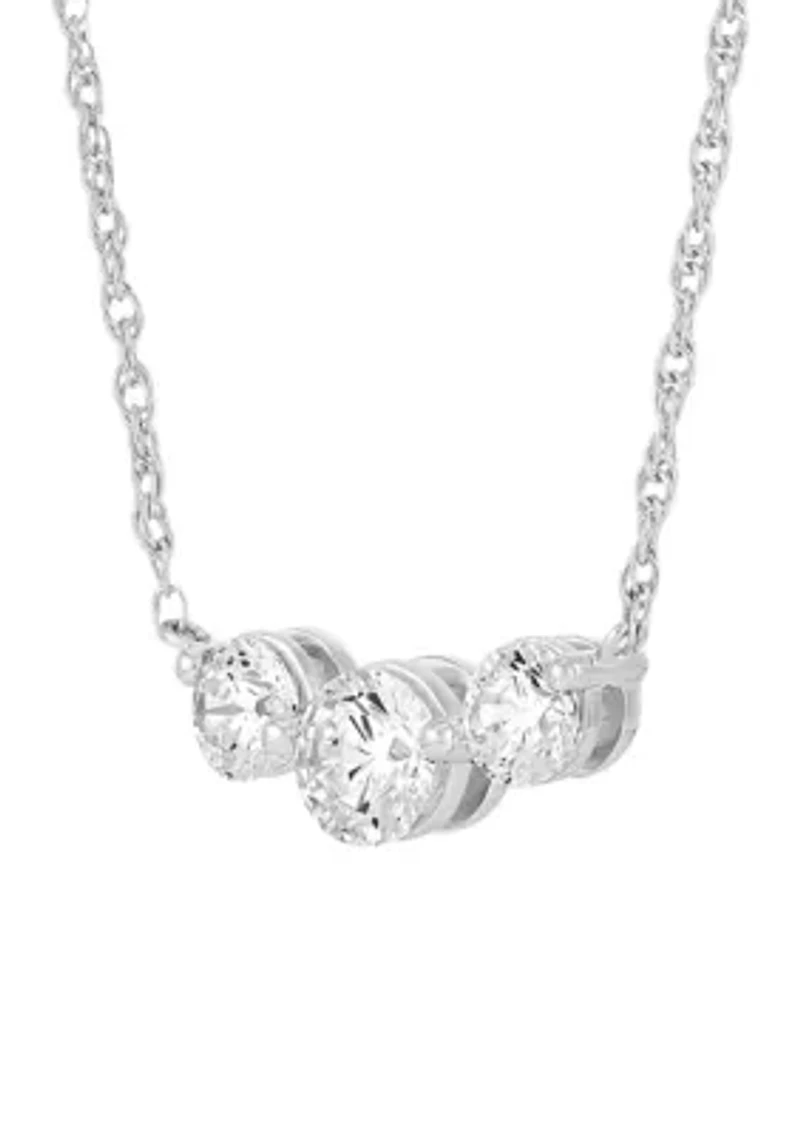 1 ct. t.w. Lab Grown Diamond Graduate Necklace in 10K White Gold