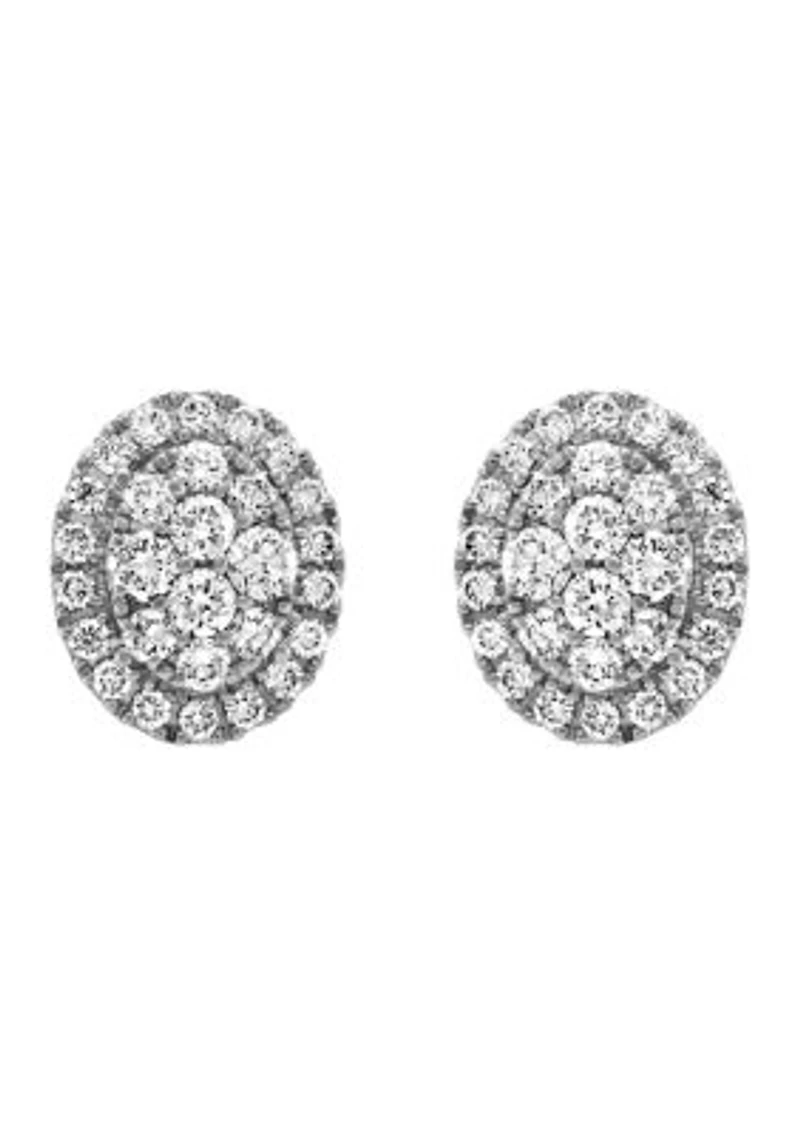 1 ct. t.w. Lab Grown Diamond Earrings in 10K White Gold