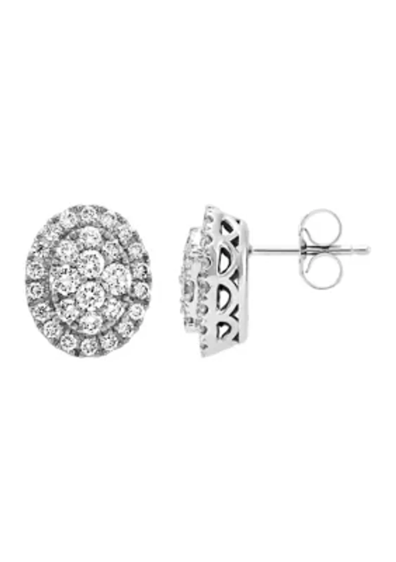 1 ct. t.w. Lab Grown Diamond Earrings in 10K White Gold