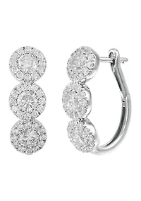 Lab Grown Diamond Hoop Earrings in 14K White Gold