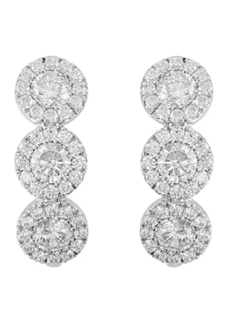 Lab Grown Diamond Hoop Earrings in 14K White Gold