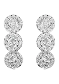 Lab Grown Diamond Hoop Earrings in 14K White Gold