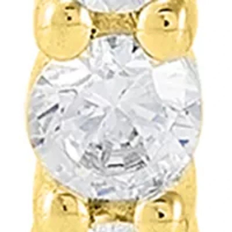 1 ct. t.w. Lab Grown Diamond Hoop Earrings 10K White Gold