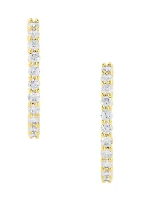 1 ct. t.w. Lab Grown Diamond Hoop Earrings 10K White Gold