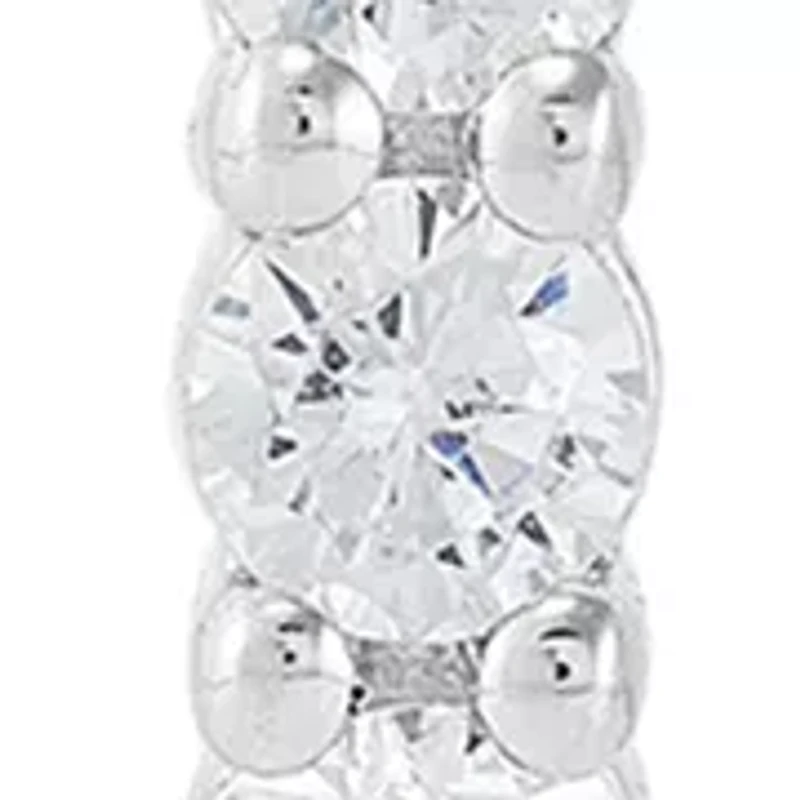 1 ct. t.w. Lab Grown Diamond Hoop Earrings 10K White Gold