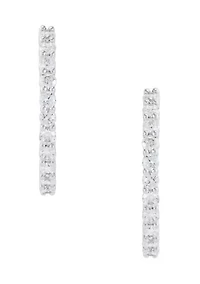 1 ct. t.w. Lab Grown Diamond Hoop Earrings 10K White Gold