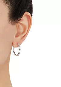 1 ct. t.w. Lab Grown Diamond Hoop Earrings 10K White Gold