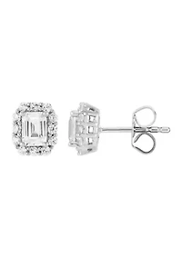 7/8 ct. t.w. Lab Grown Diamond Stud Earrings in 10K White Gold
