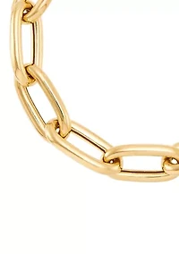 Hollow Oval Link Bracelet in Gold Over Silver