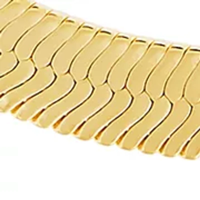 Solid Herringbone Chain in Gold Over Silver