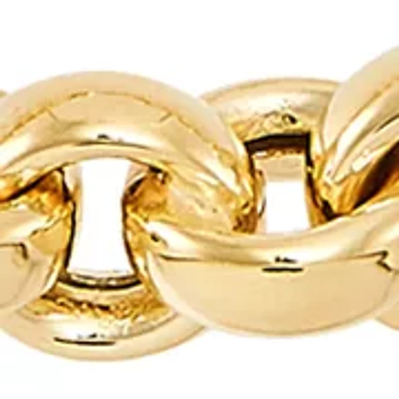 Rolo and Paperclip Link Bracelet in Gold Over Silver