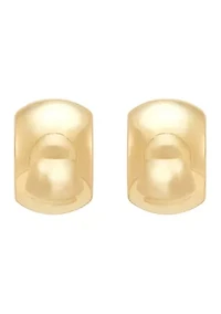 Curved Wide Bar Stud Earrings in Gold Over Silver