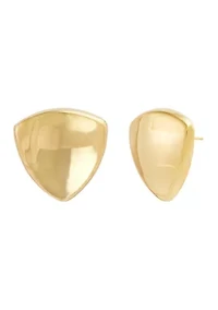 Triangle Stud Earrings in Gold Over Silver