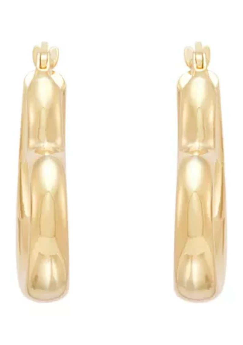 Graduated Heart Hoop Earrings in Gold Over Silver