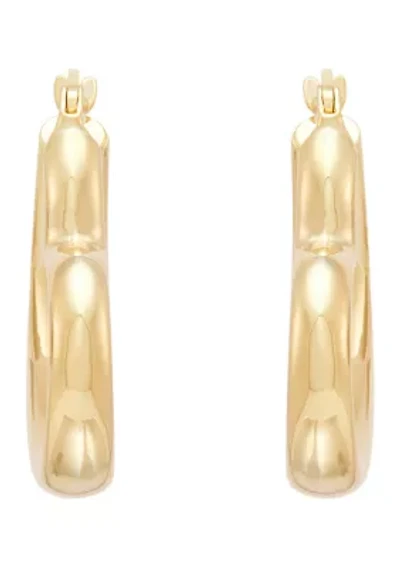 Graduated Heart Hoop Earrings in Gold Over Silver