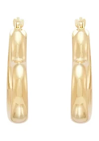 Graduated Heart Hoop Earrings in Gold Over Silver