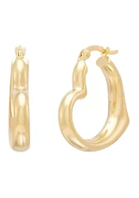 Graduated Heart Hoop Earrings in Gold Over Silver