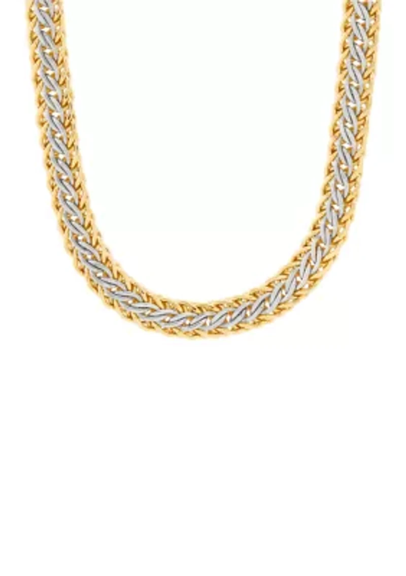 Hollow Multi Oval Link Necklace in Gold Over Silver