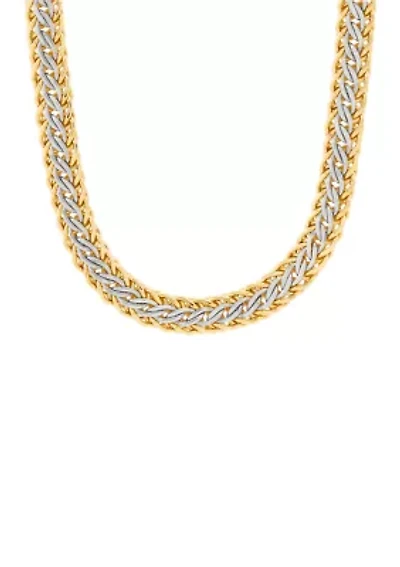 Hollow Multi Oval Link Necklace in Gold Over Silver