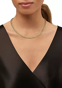 Hollow Multi Oval Link Necklace in Gold Over Silver