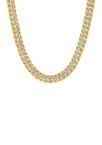 Hollow Necklace in Sterling Silver and 10K Yellow Gold