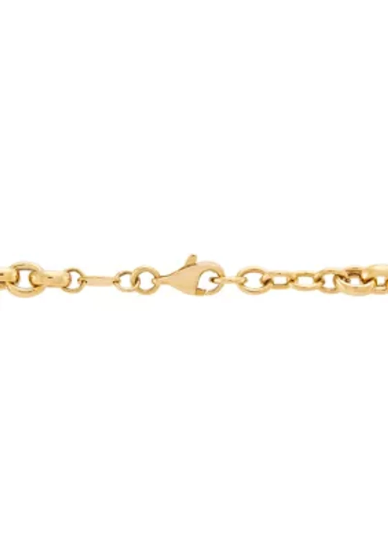 Puff Heart Necklace in Gold Over Silver