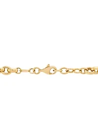 Puff Heart Necklace in Gold Over Silver