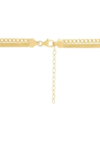 Double Layers Necklace in Gold Over Silver