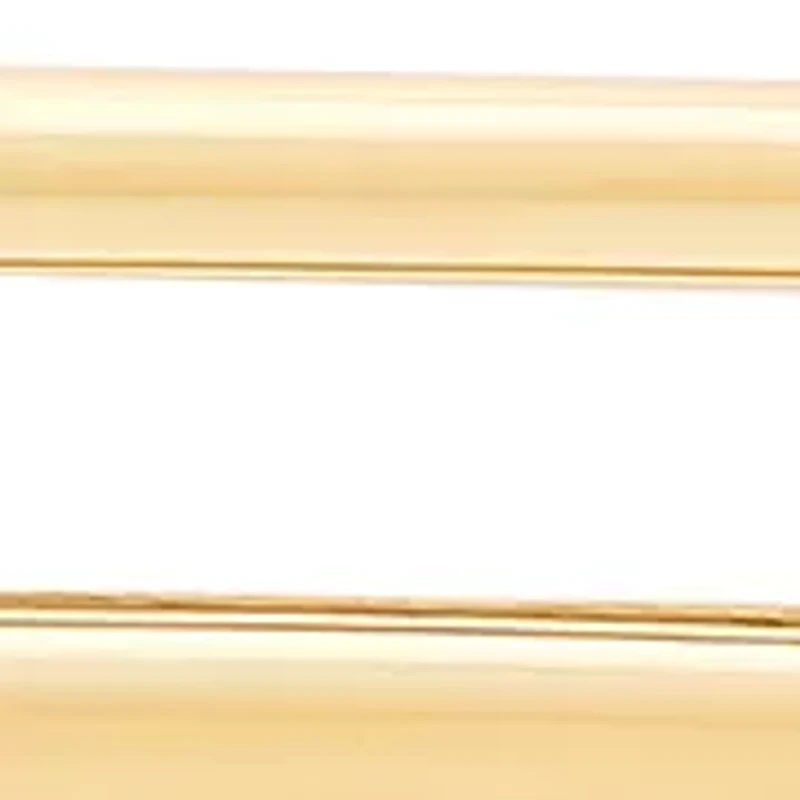 Hollow Paperclip and Roundella Link Necklace in Gold Over Silver